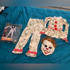Boys scary evil clown costume 12-14